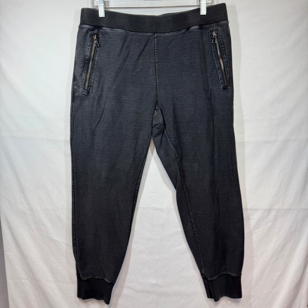 GAP Joggers Sweatpants Zipper‎ Pockets Athleisure Casual Comfy Black Sz Large